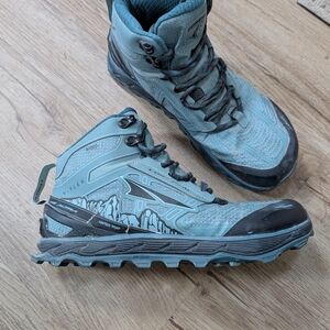 Teal Hiking Boots with Black Accents
